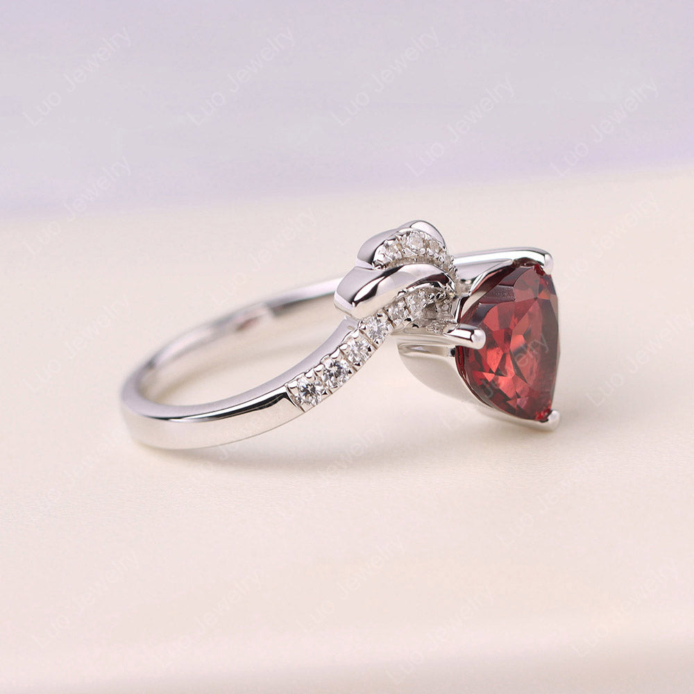 Heart Shaped Garnet Strawberry Ring