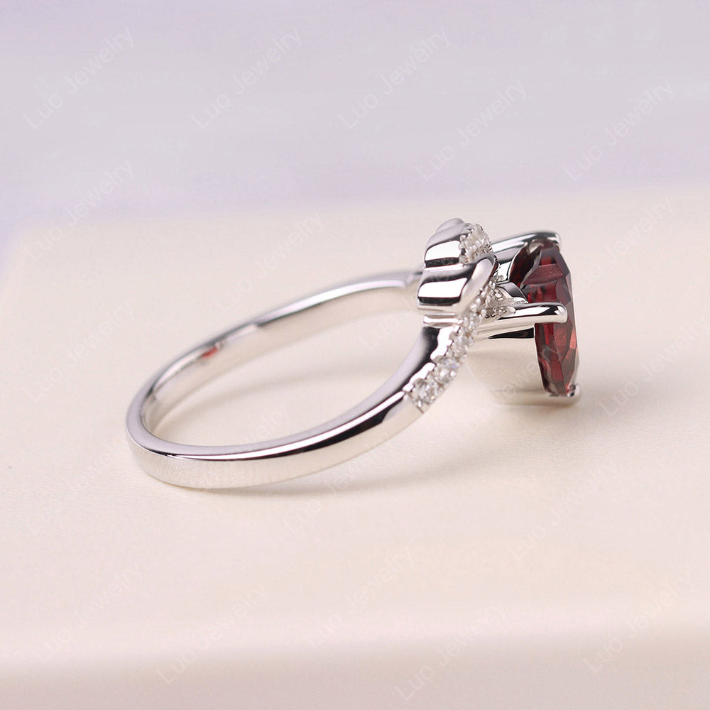 Heart Shaped Garnet Strawberry Ring