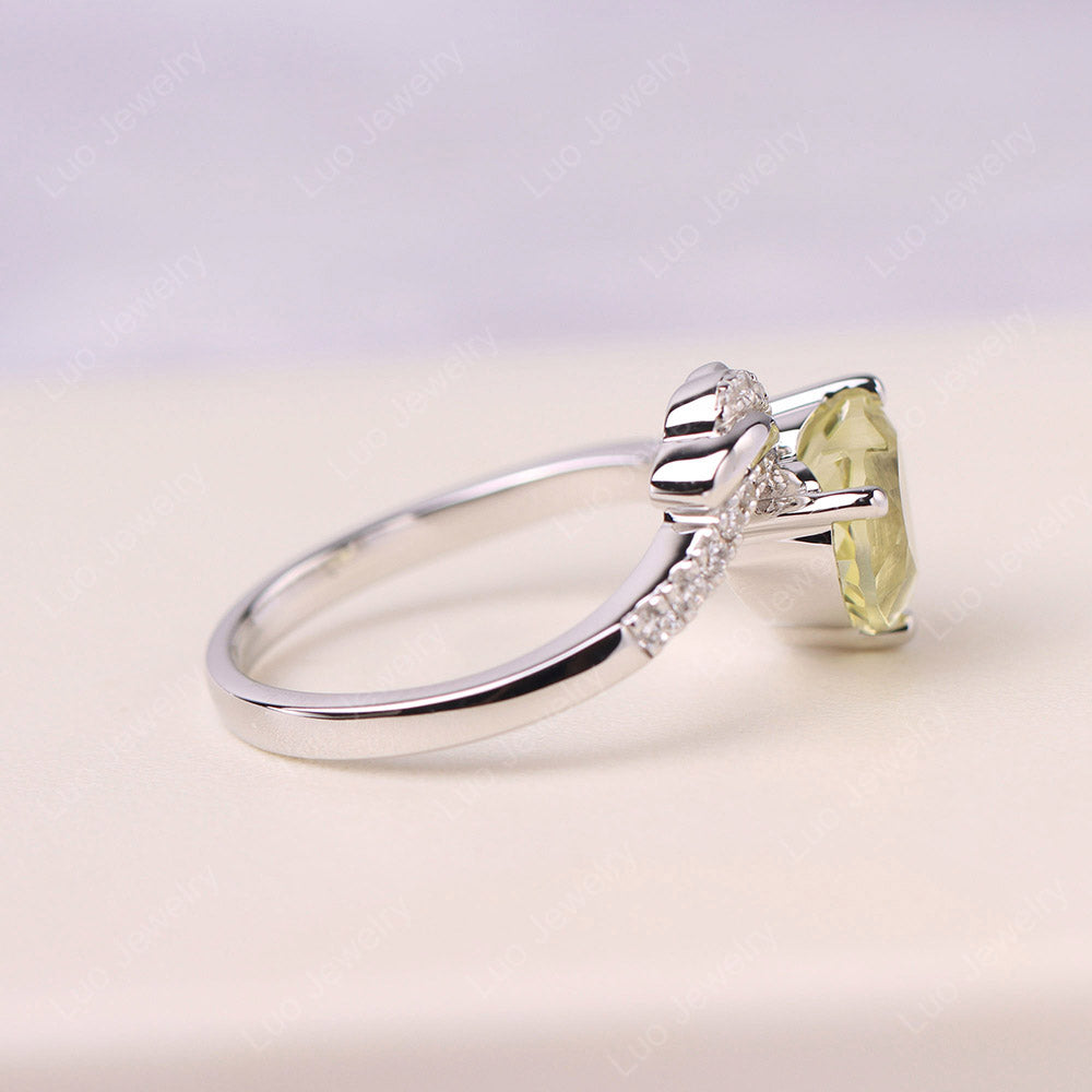 Heart Shaped Lemon Quartz Strawberry Ring