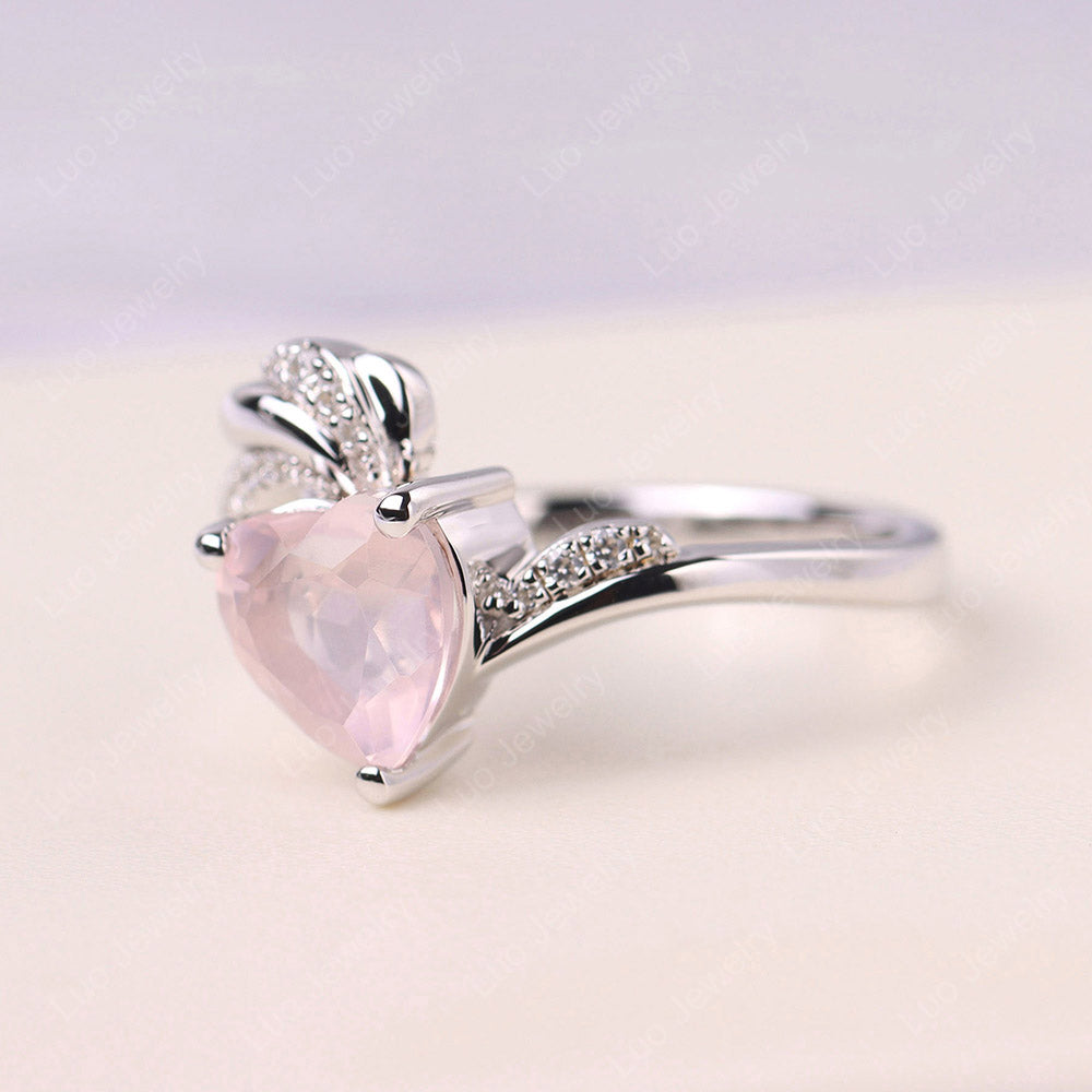 Heart Shaped Rose Quartz Strawberry Ring