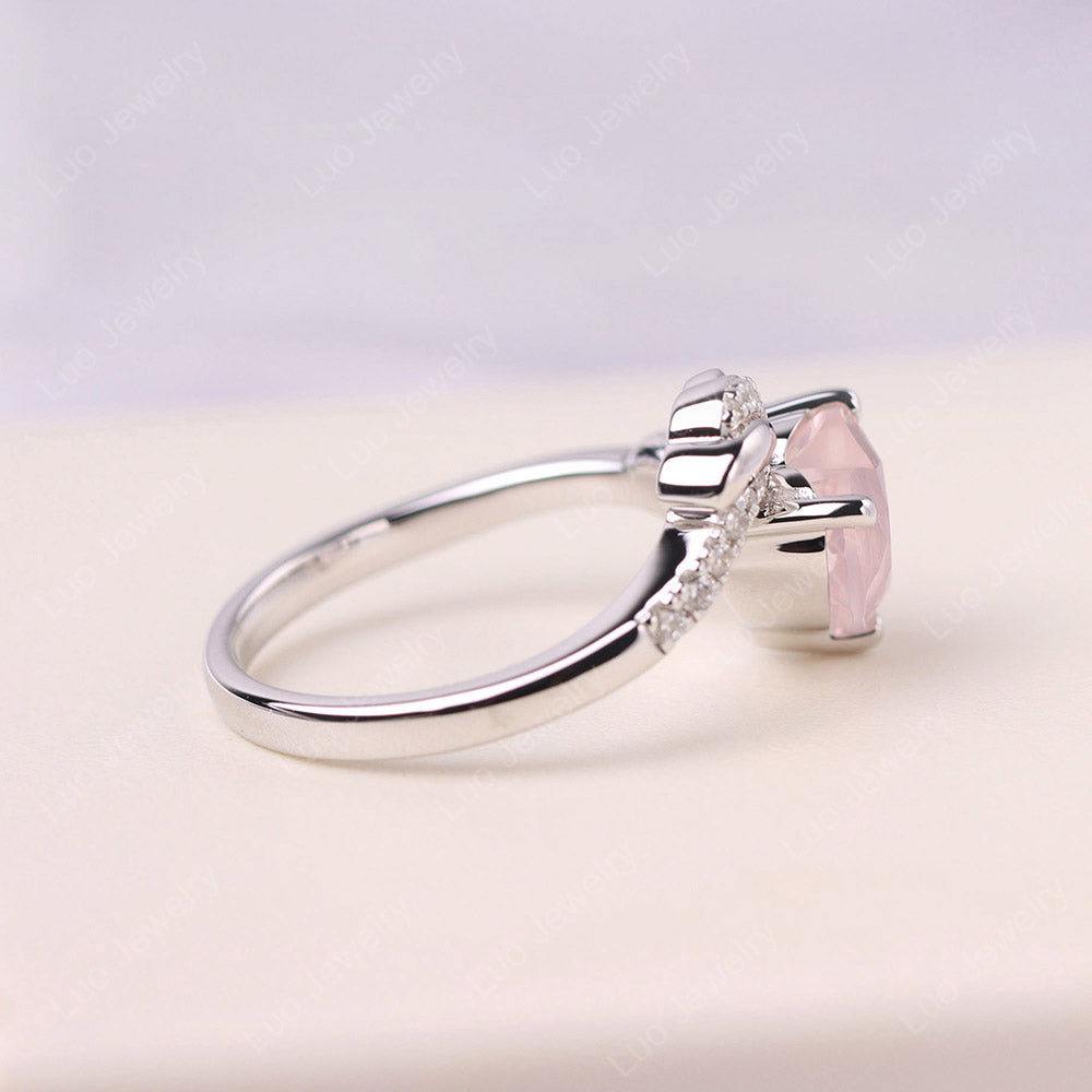 Heart Shaped Rose Quartz Strawberry Ring