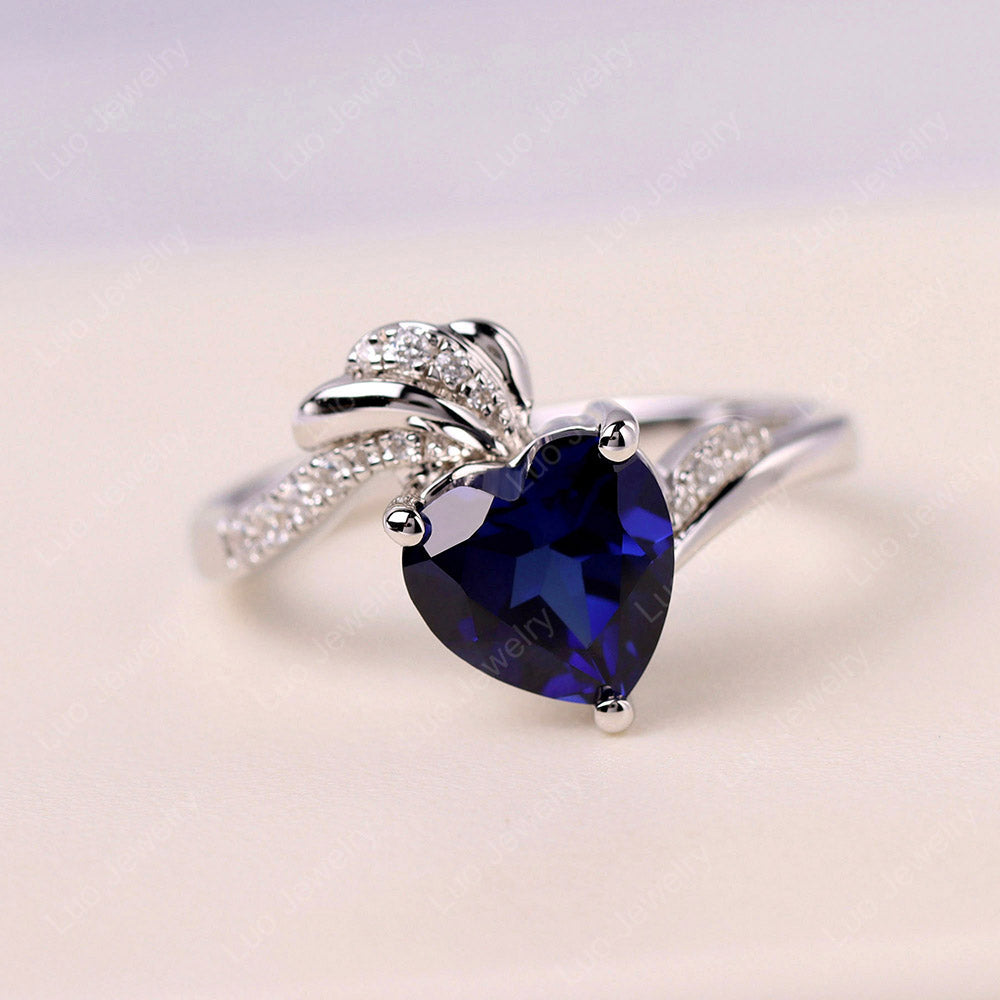 Heart Shaped Lab Sapphire Strawberry Ring