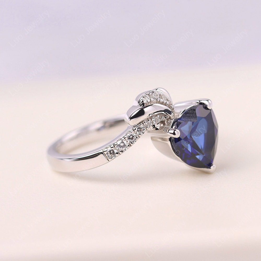 Heart Shaped Sapphire Strawberry Ring