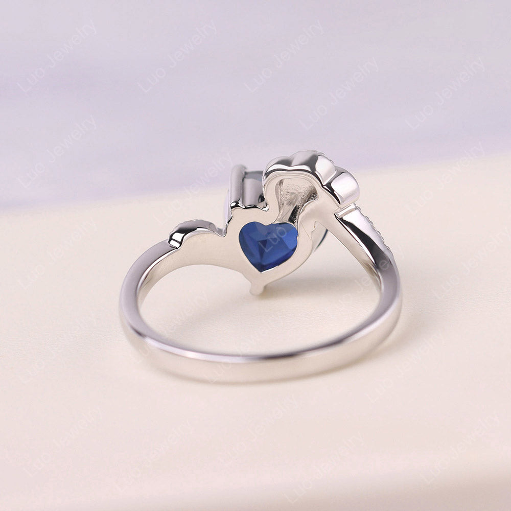 Heart Shaped Sapphire Strawberry Ring