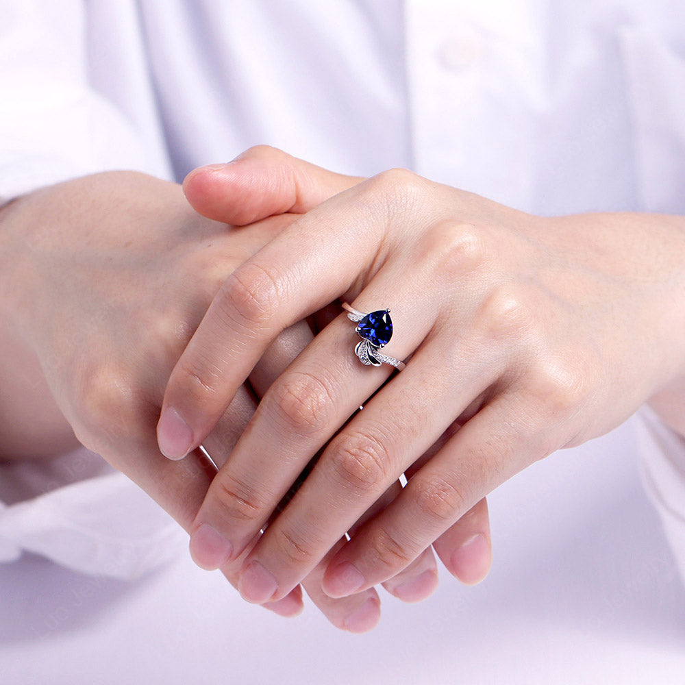 Heart Shaped Sapphire Strawberry Ring