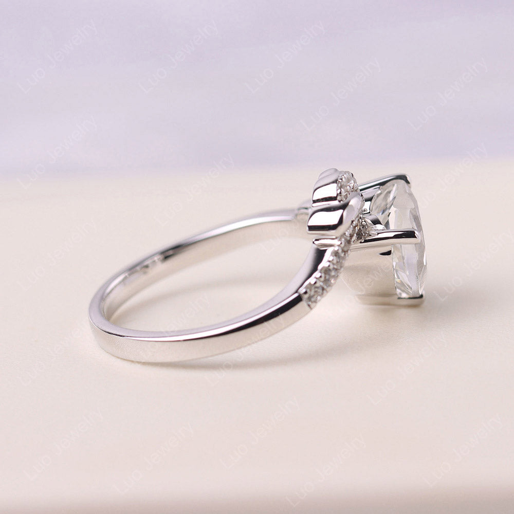 Heart Shaped White Topaz Strawberry Ring