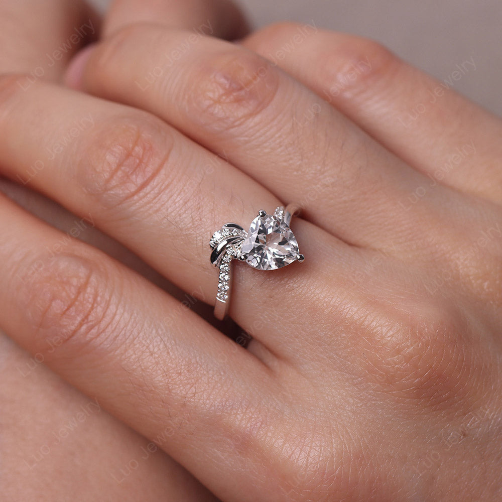 Heart Shaped White Topaz Strawberry Ring