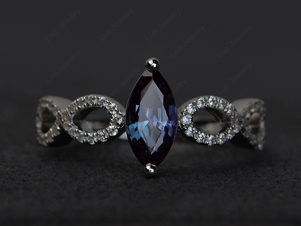 Alexandrite Engagement Ring Marquise Cut Gold - LUO Jewelry