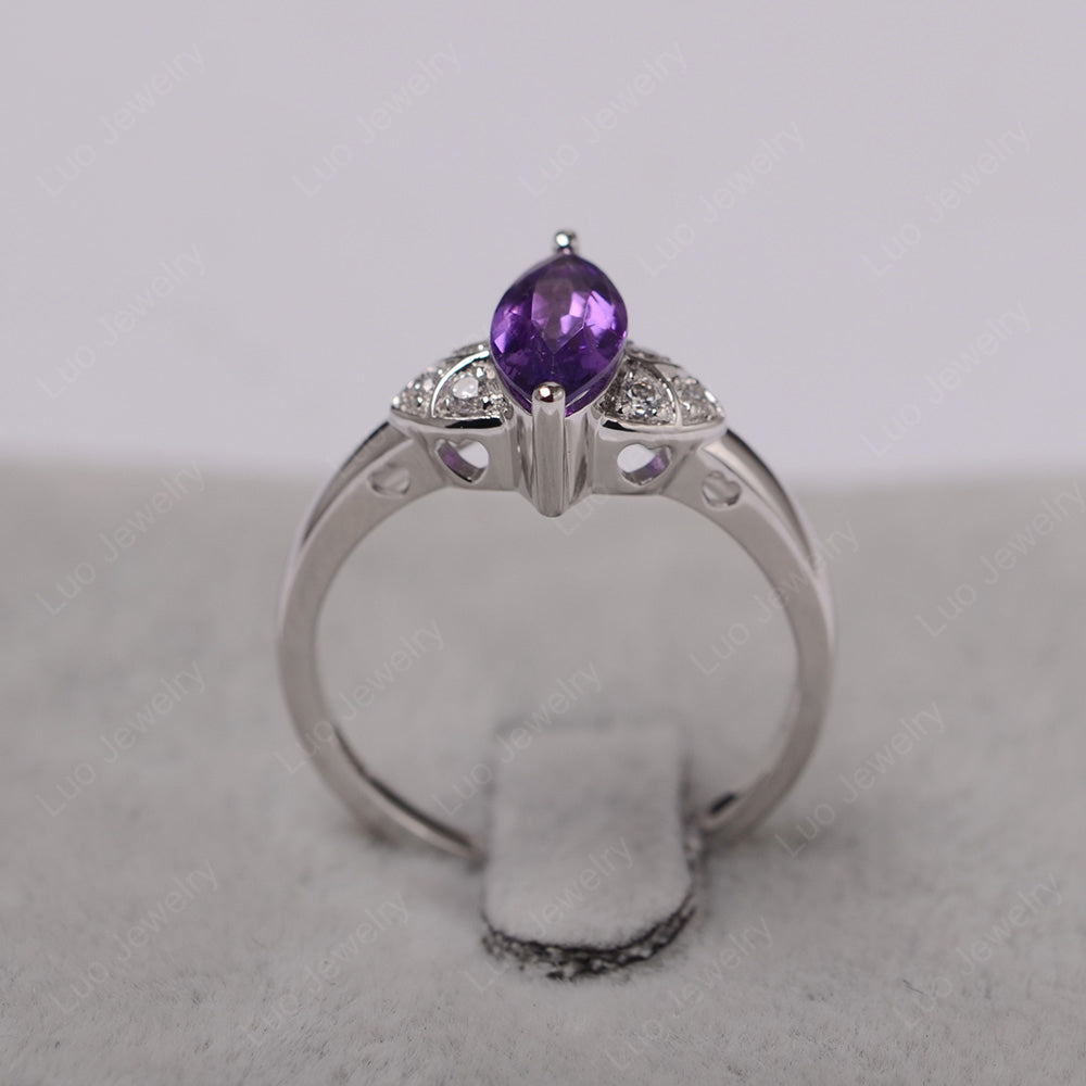 Marquise Cut Amethyst Ring Gold - LUO Jewelry