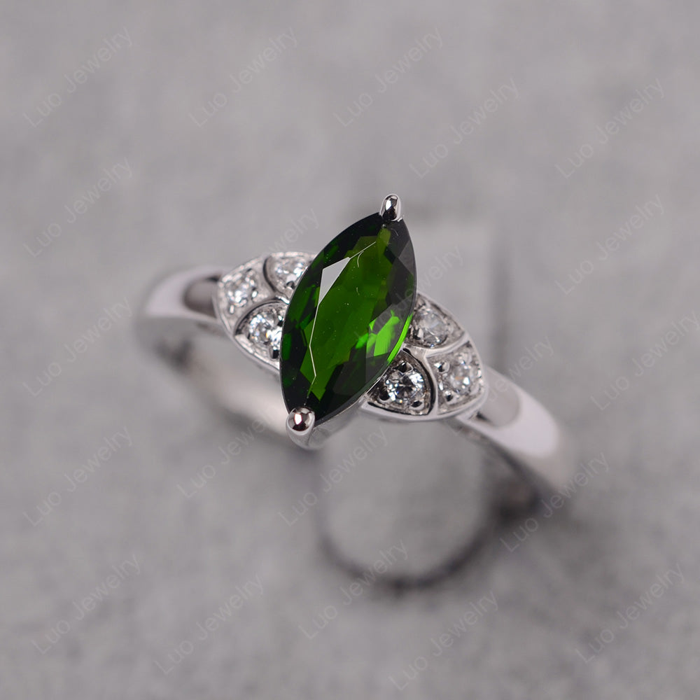 Marquise Cut Diopside Ring Gold - LUO Jewelry