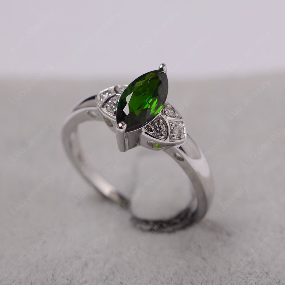 Marquise Cut Diopside Ring Gold - LUO Jewelry