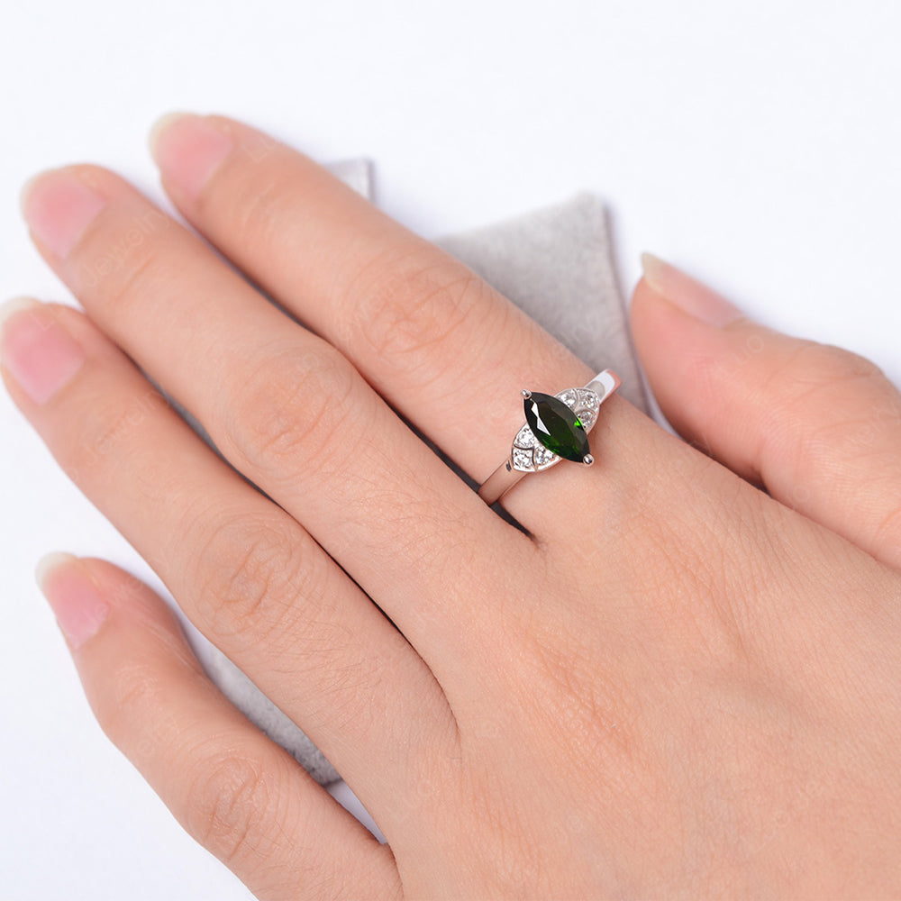 Marquise Cut Diopside Ring Gold - LUO Jewelry