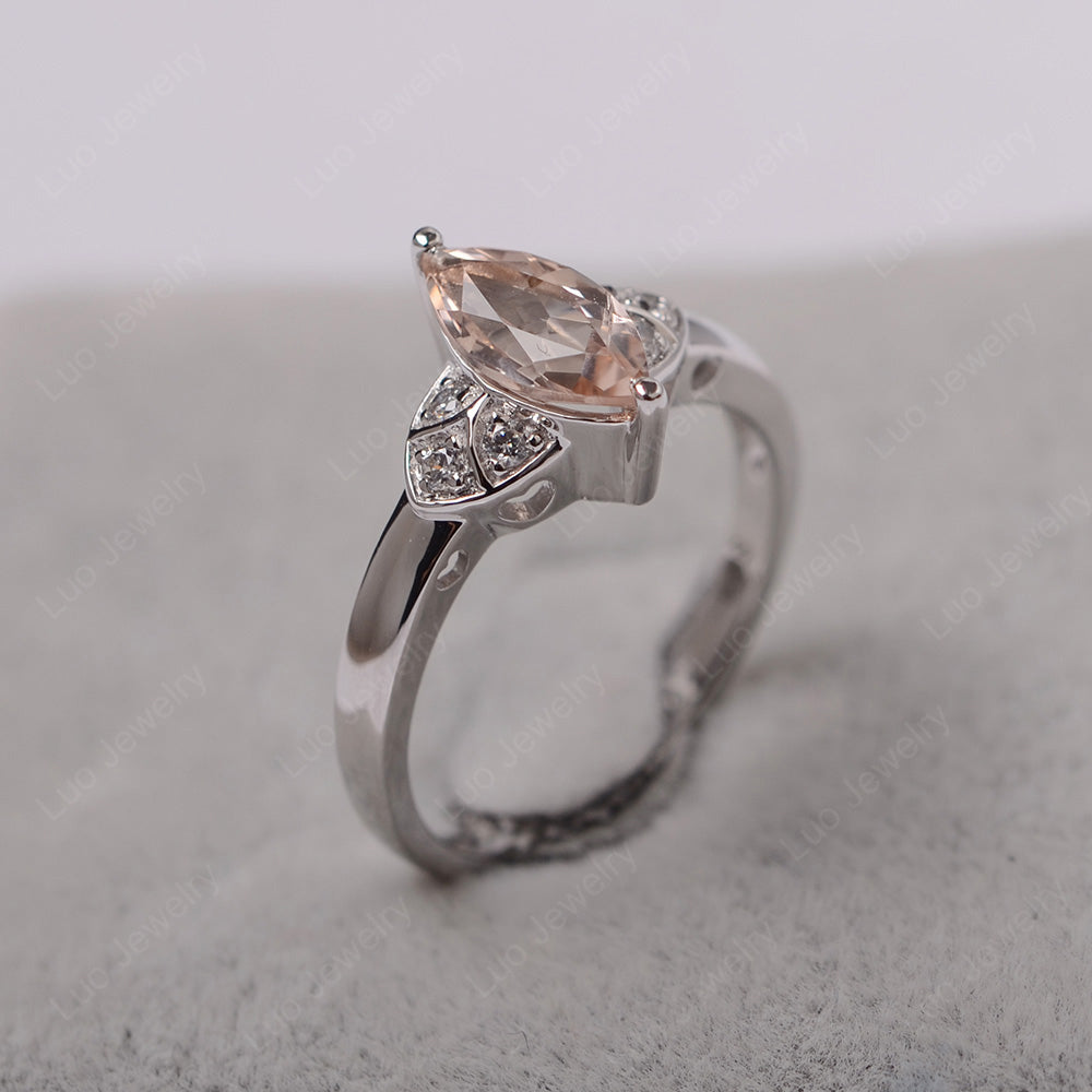 Marquise Cut Morganite Ring Gold - LUO Jewelry