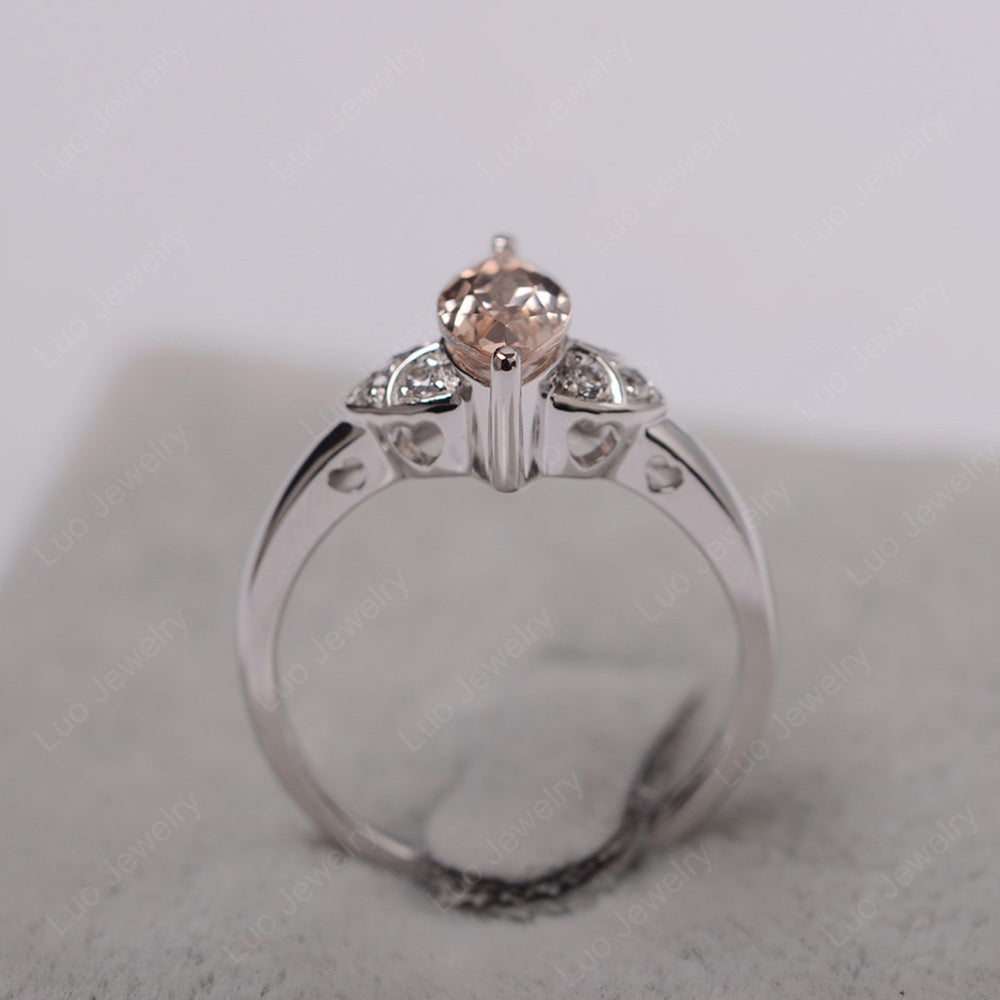 Marquise Cut Morganite Ring Gold - LUO Jewelry