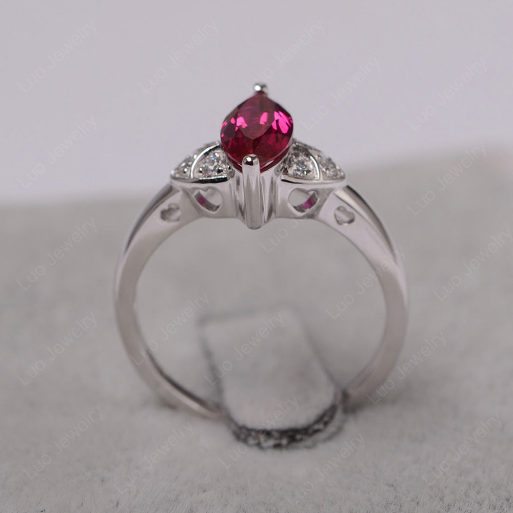 Marquise Cut Ruby Ring Gold - LUO Jewelry