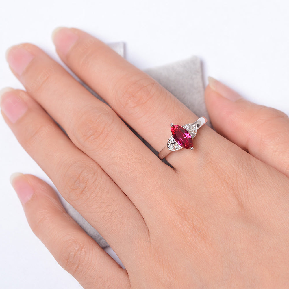 Marquise Cut Ruby Ring Gold - LUO Jewelry