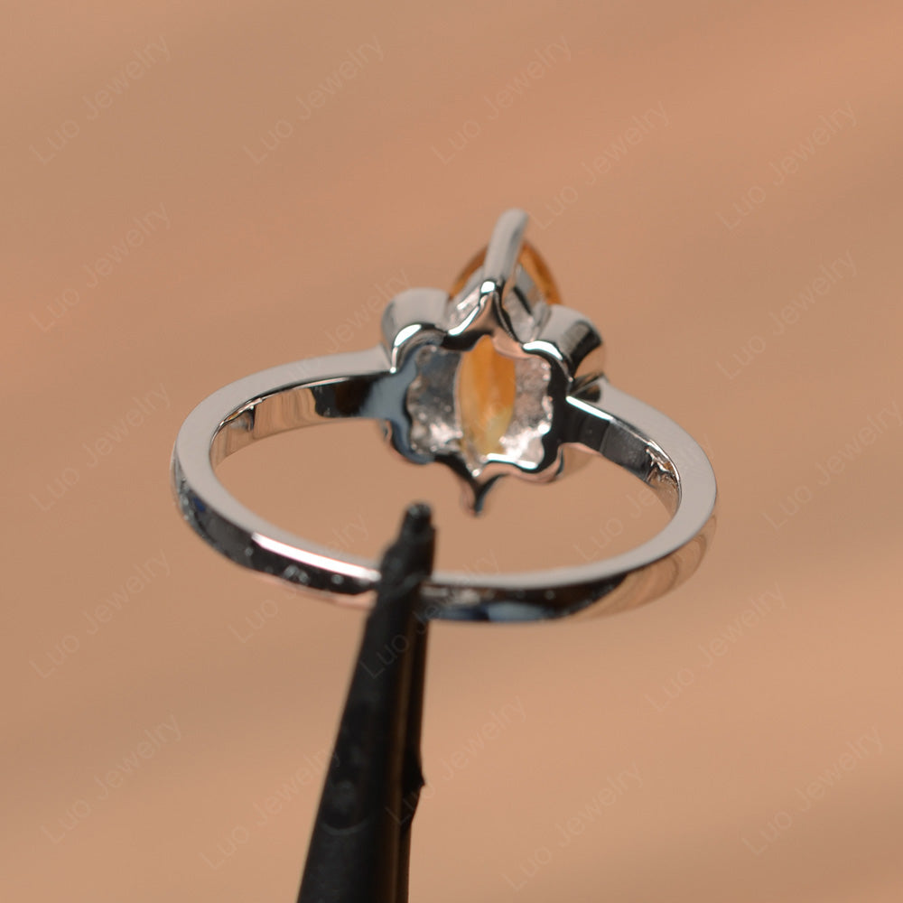 Unique Marquise Cut Citrine Wedding Ring - LUO Jewelry