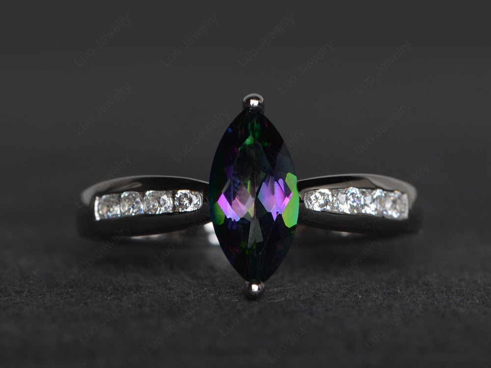 Marquise Mystic Topaz Promise Ring White Gold - LUO Jewelry
