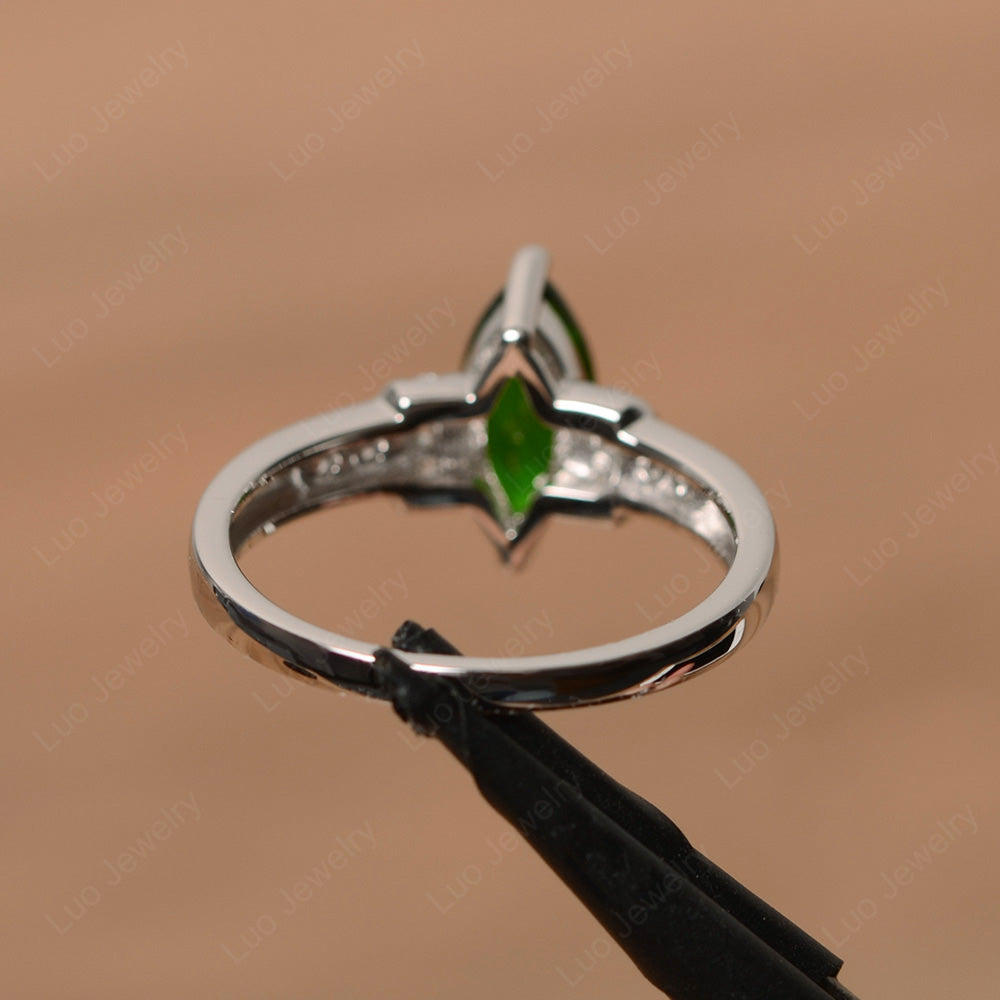 Marquise Cut Diopside Engagement Ring Gold - LUO Jewelry