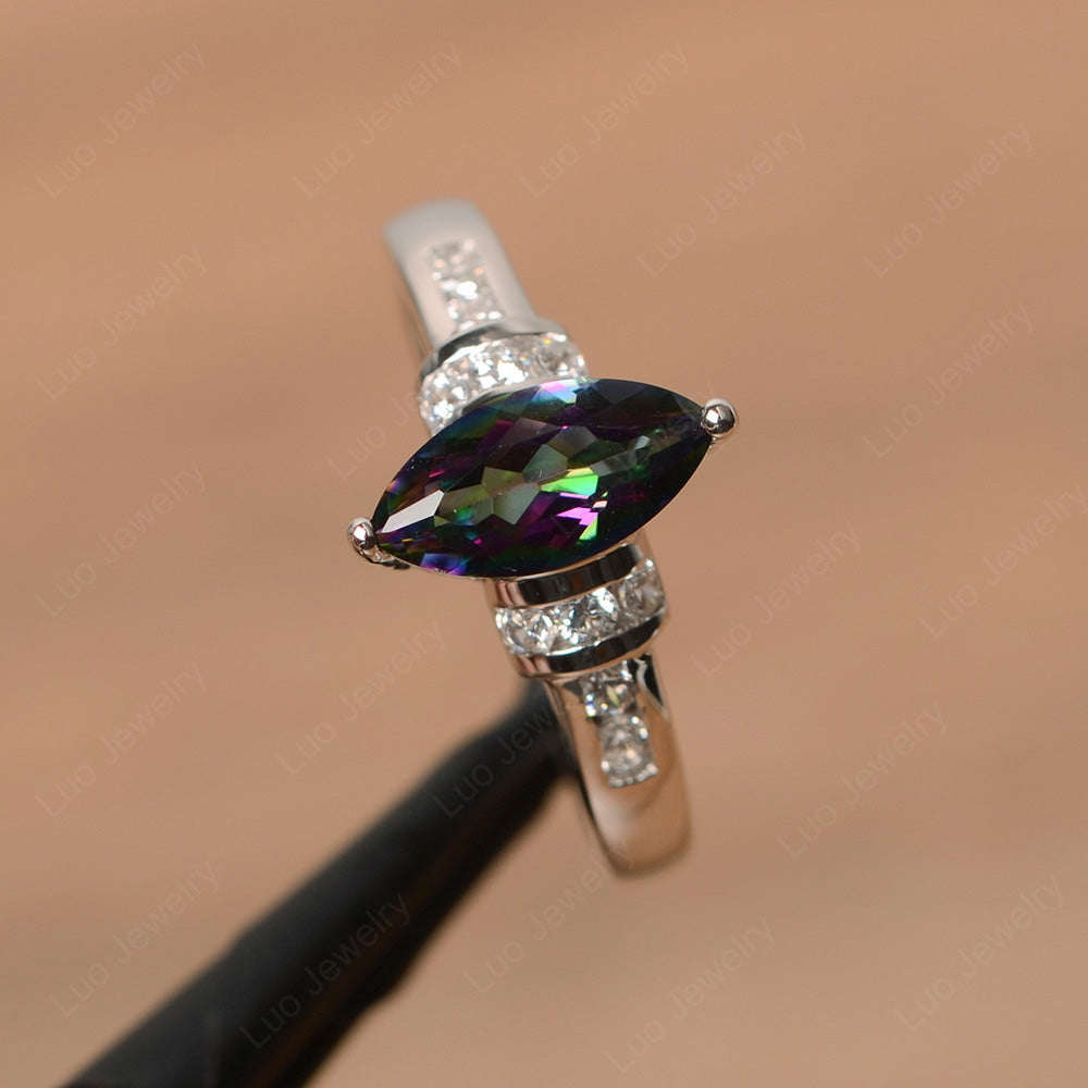 Marquise Cut Mystic Topaz Engagement Ring Gold - LUO Jewelry