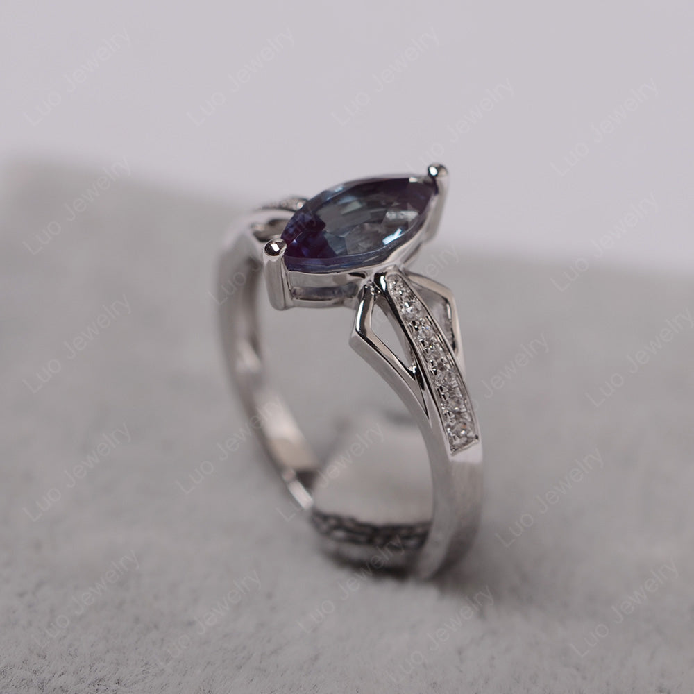 Marquise Alexandrite Engagement Ring - LUO Jewelry