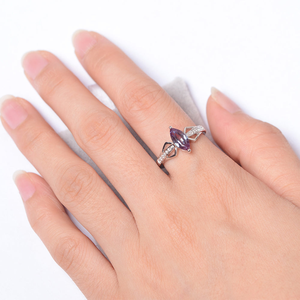 Marquise Alexandrite Engagement Ring - LUO Jewelry