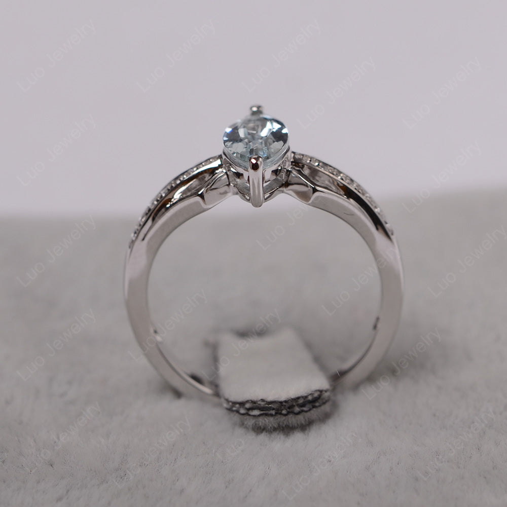 Marquise Aquamarine Engagement Ring - LUO Jewelry