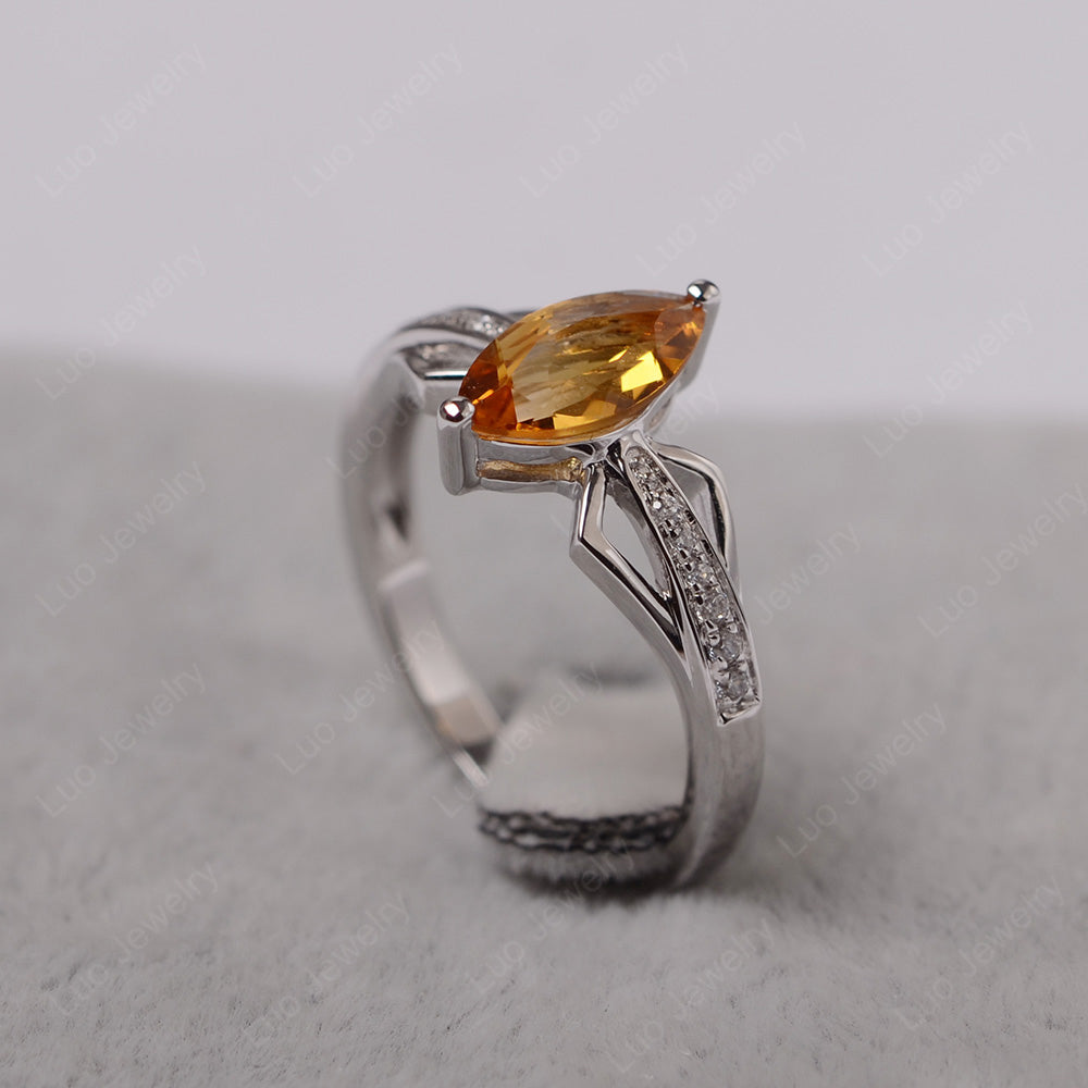 Marquise Citrine Engagement Ring - LUO Jewelry