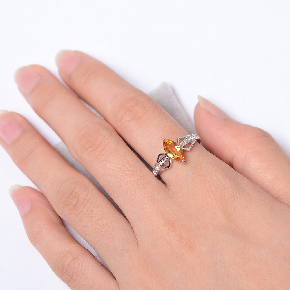 Marquise Citrine Engagement Ring - LUO Jewelry