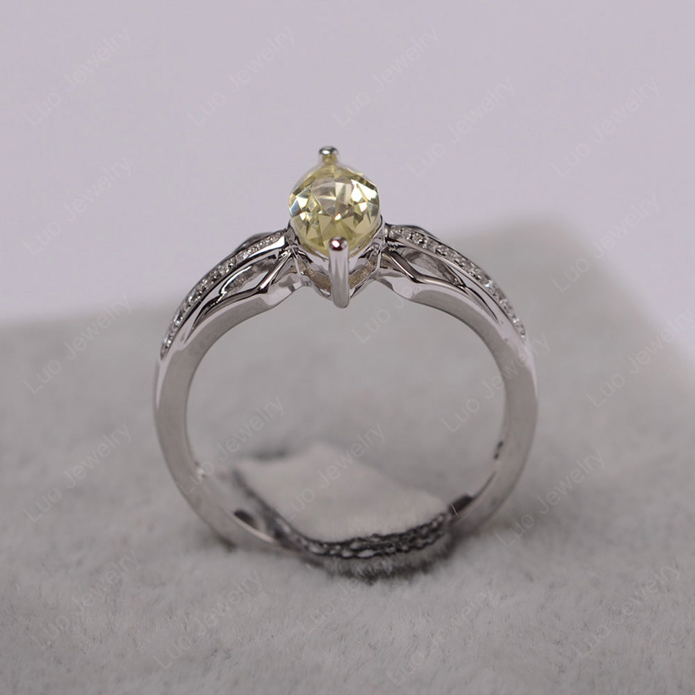 Marquise Lemon Quartz Engagement Ring - LUO Jewelry