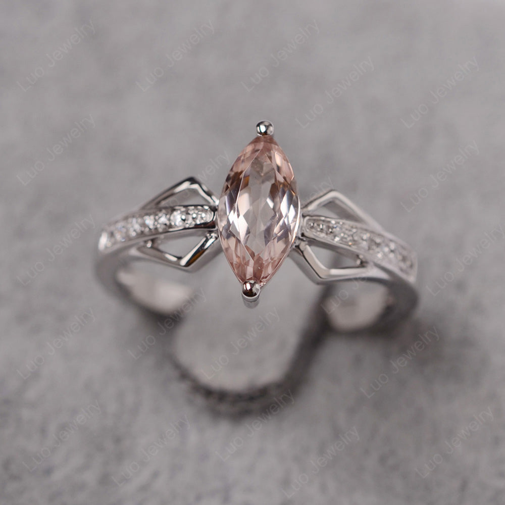 Marquise Morganite Engagement Ring - LUO Jewelry