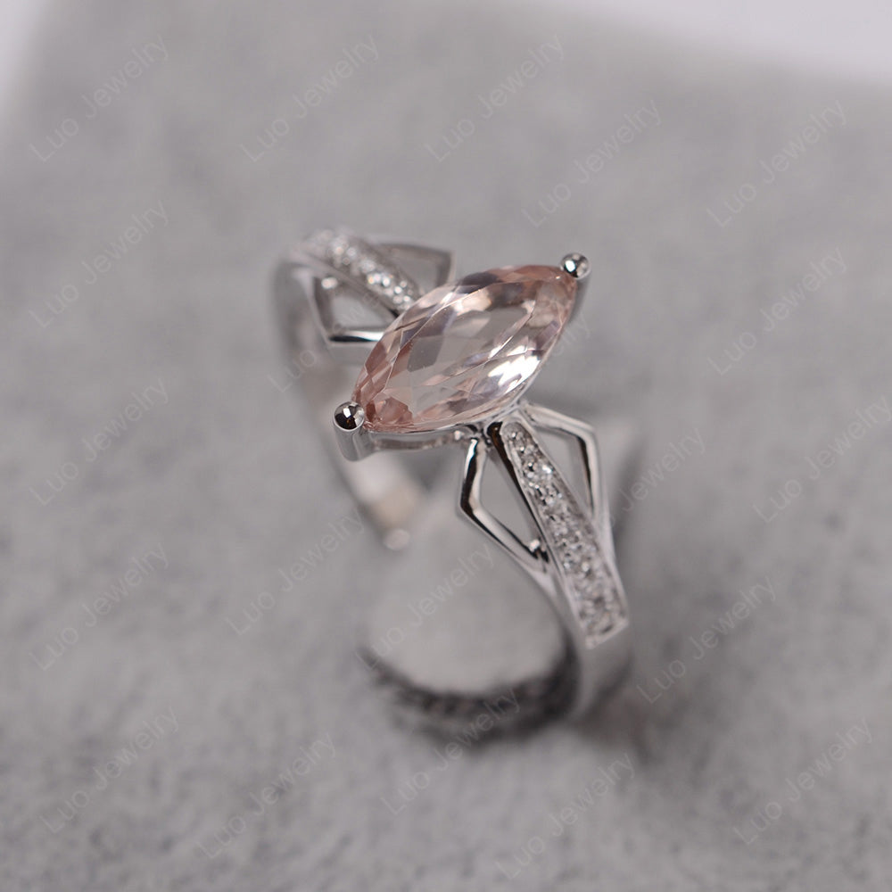 Marquise Morganite Engagement Ring - LUO Jewelry