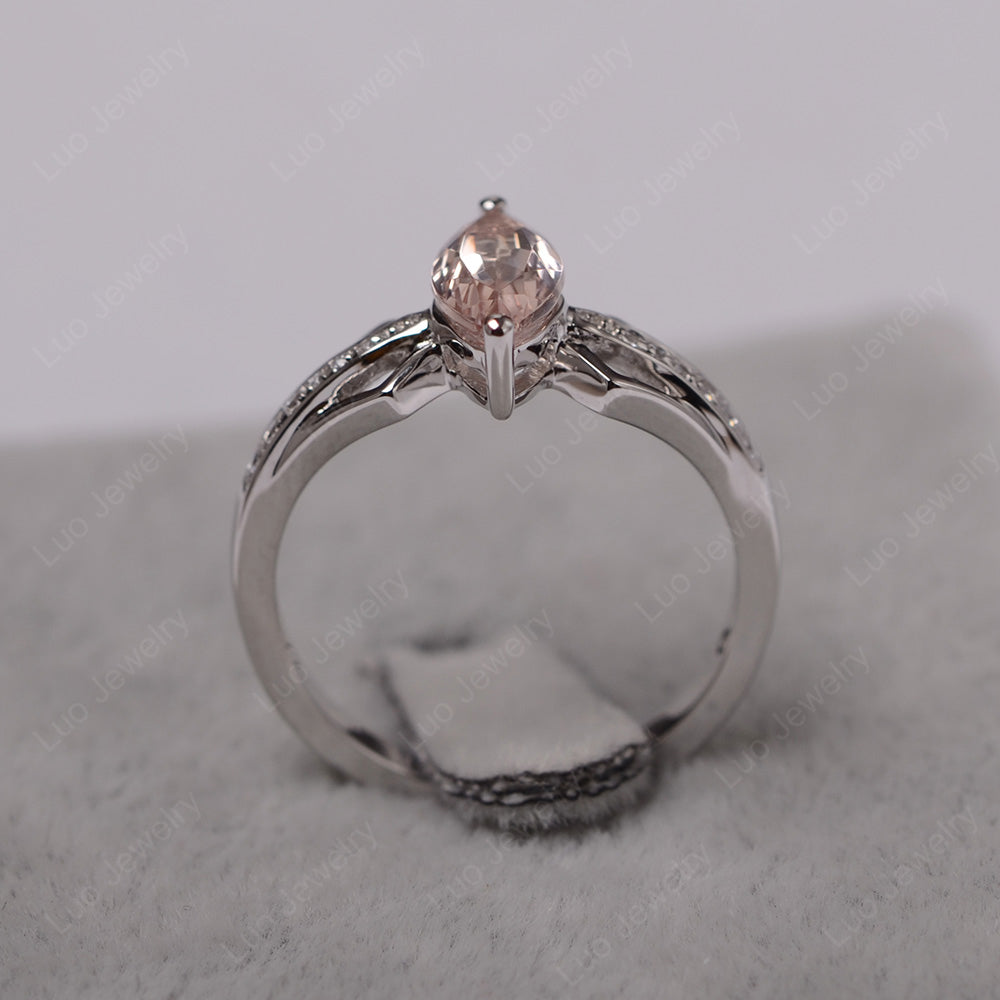 Marquise Morganite Engagement Ring - LUO Jewelry