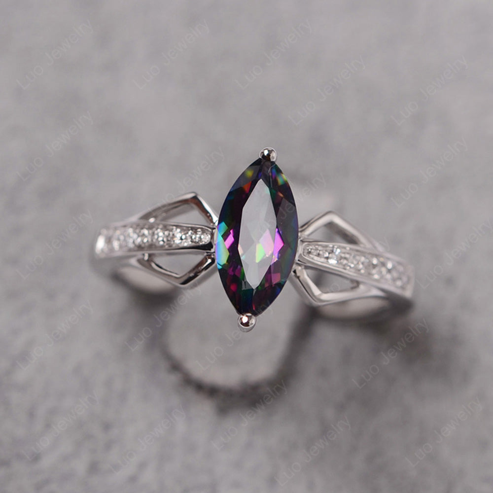 Marquise Mystic Topaz Engagement Ring - LUO Jewelry