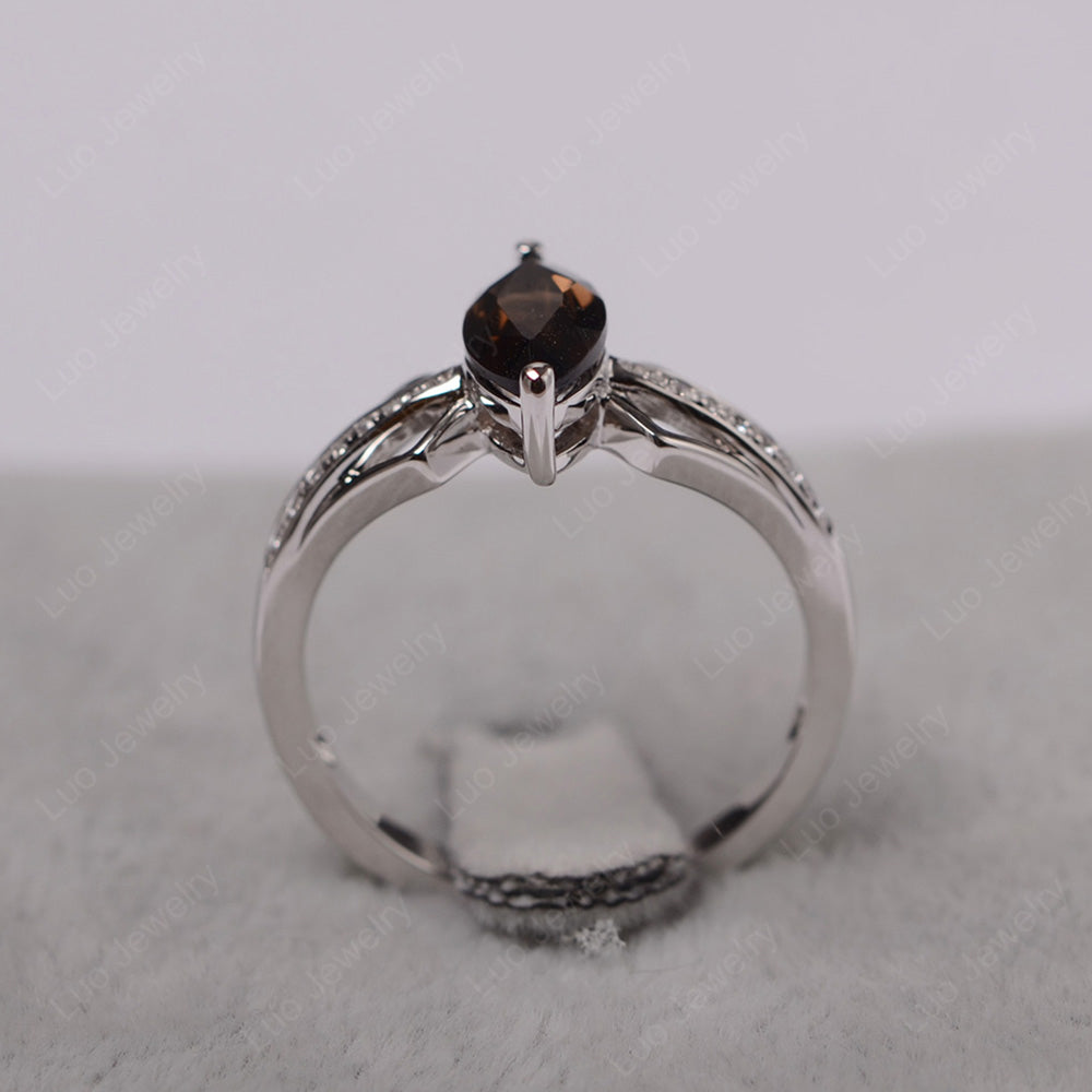 Marquise Smoky Quartz  Engagement Ring - LUO Jewelry