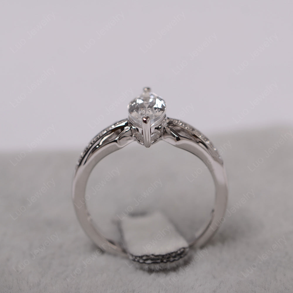 Marquise White Topaz Engagement Ring - LUO Jewelry
