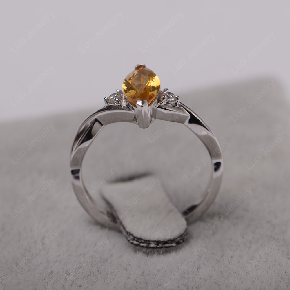 Citrine Ring Marquise Cut Engagement Ring - LUO Jewelry