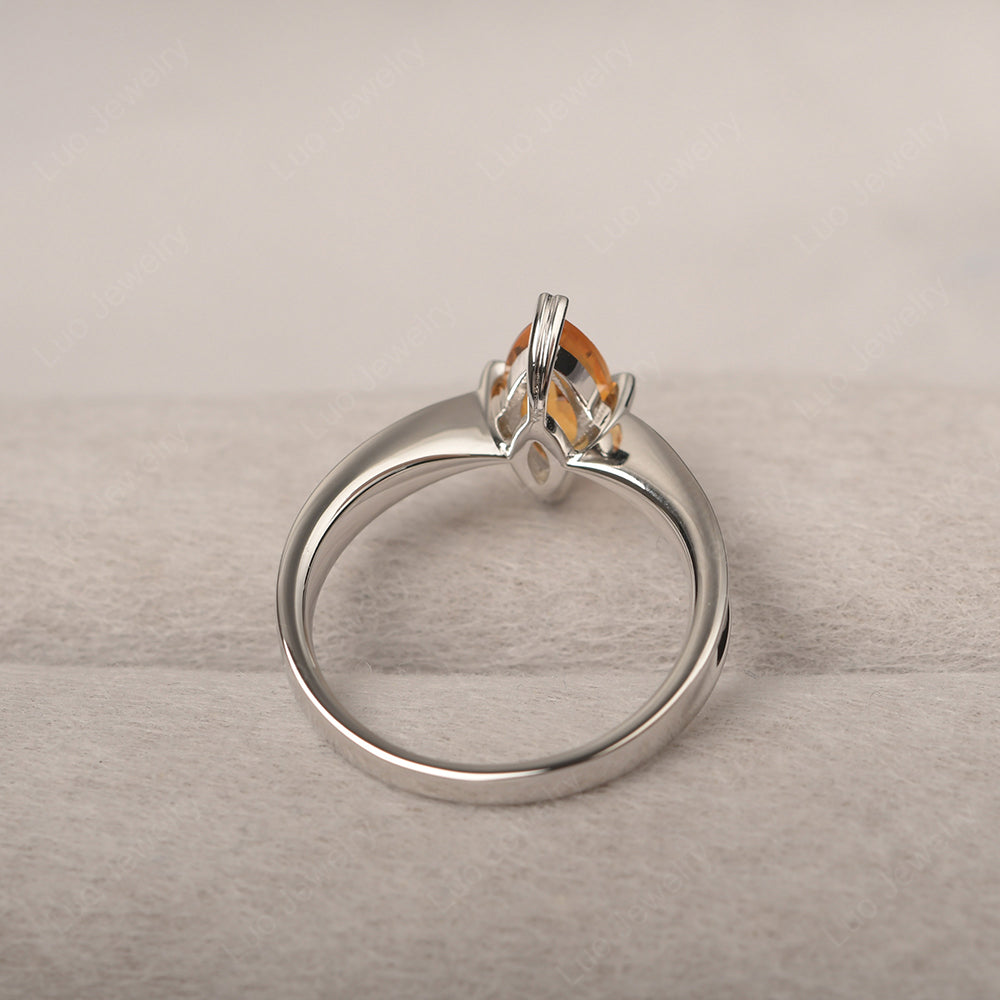 Citrine Wedding Ring Marquise Solitaire Ring - LUO Jewelry