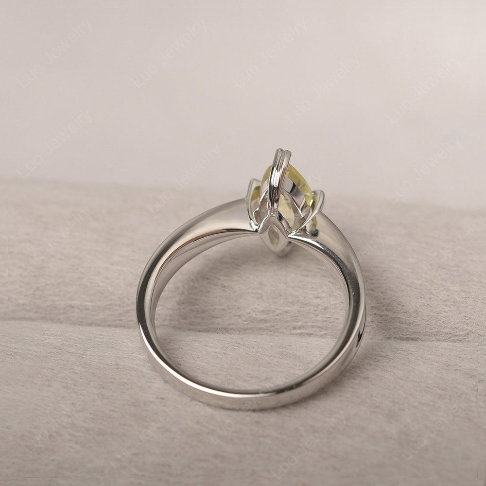 Lemon Quartz Wedding Ring Marquise Solitaire Ring - LUO Jewelry