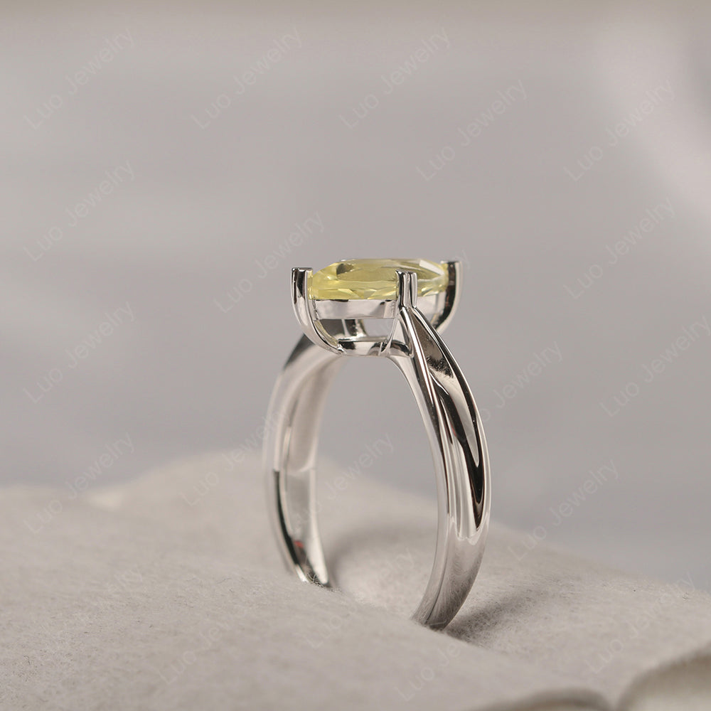 Lemon Quartz Wedding Ring Marquise Solitaire Ring - LUO Jewelry