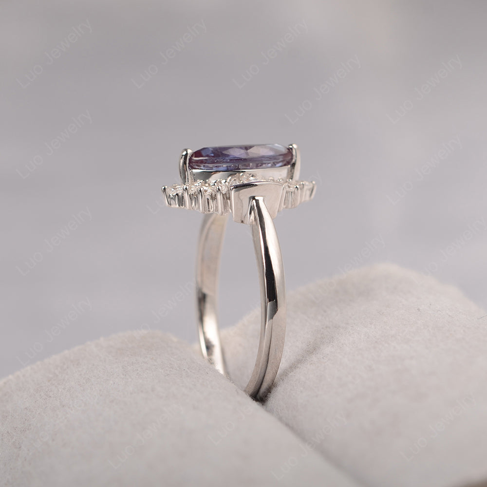 Marquise Alexandrite Engagement Ring White Gold - LUO Jewelry