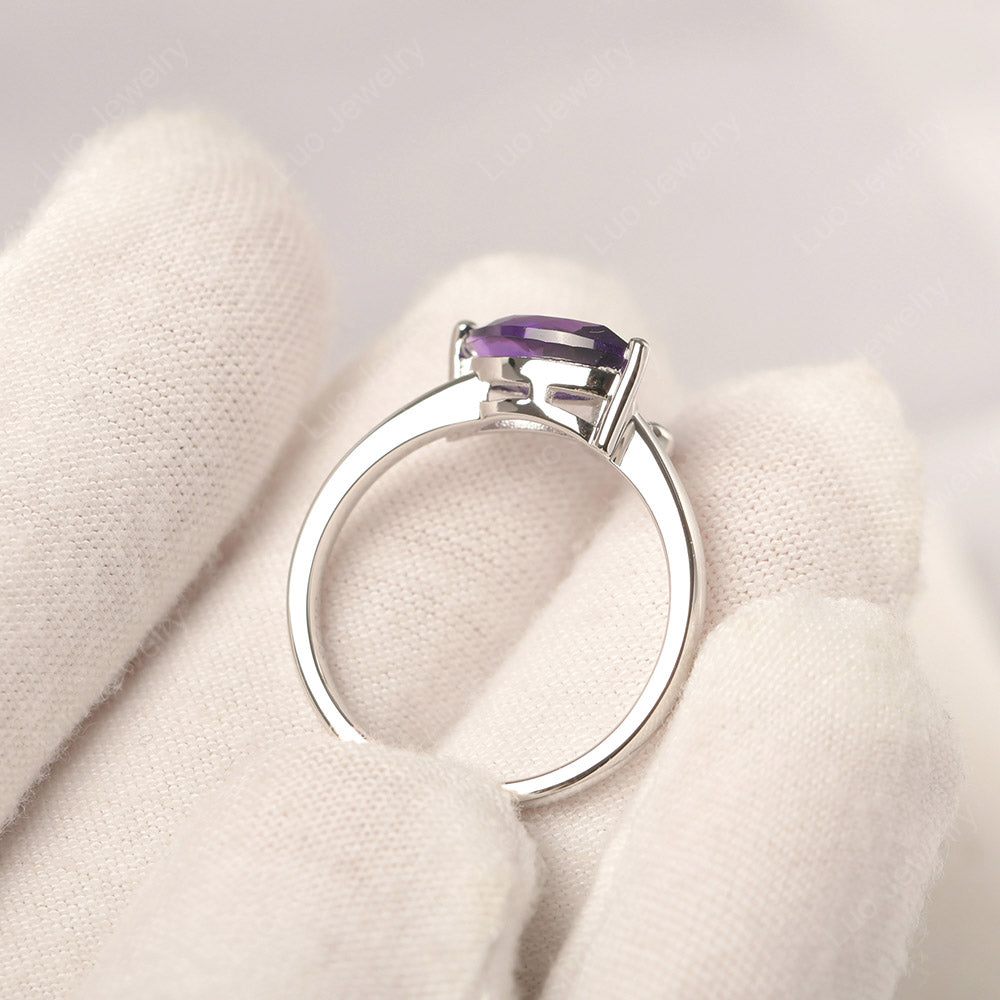 Amethyst Ring Swan Engagement Ring - LUO Jewelry