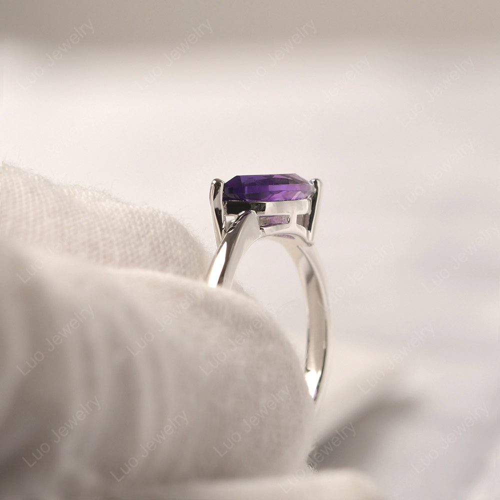 Amethyst Ring Swan Engagement Ring - LUO Jewelry