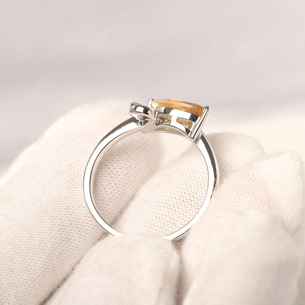 Citrine Ring Swan Engagement Ring - LUO Jewelry