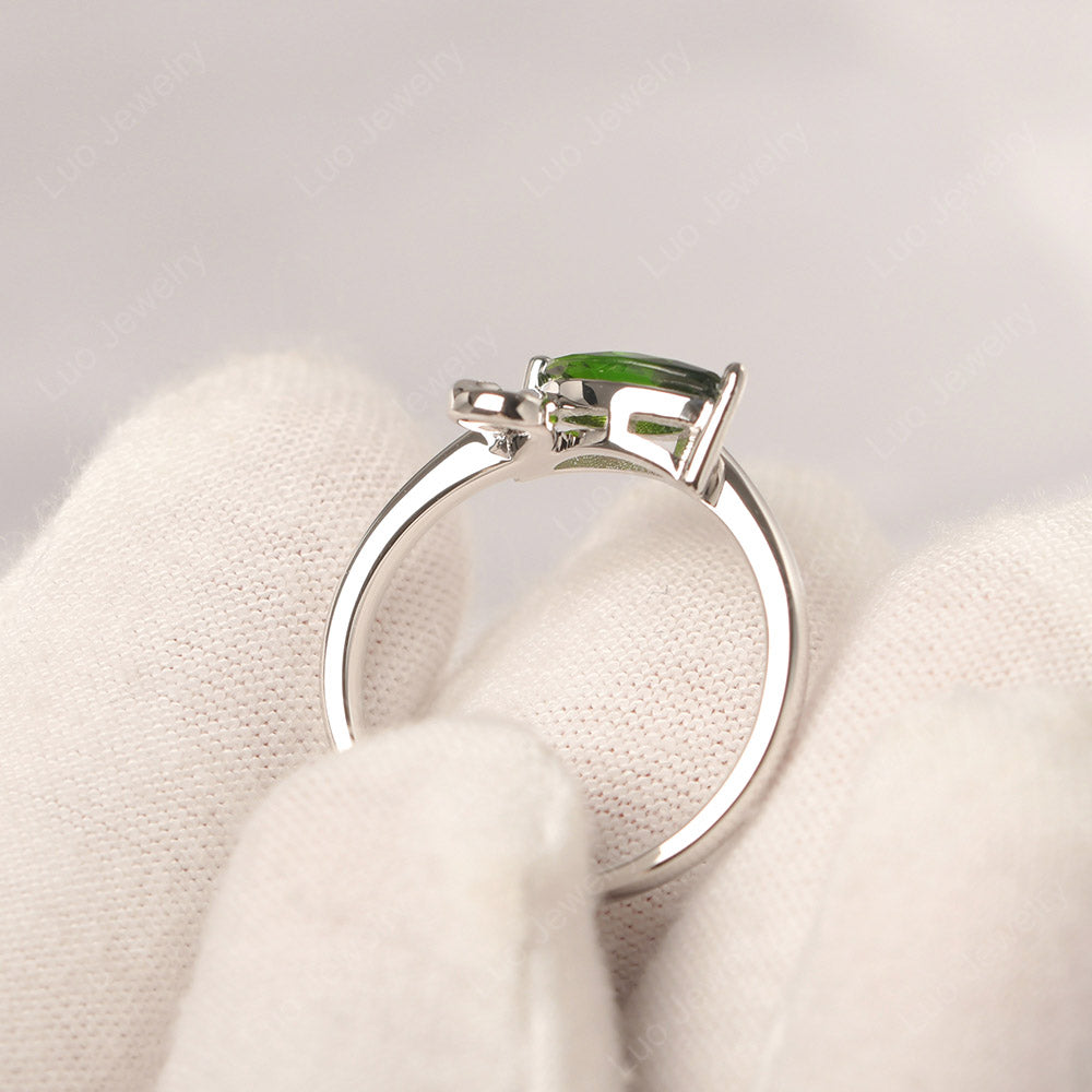 Diopside Ring Swan Engagement Ring - LUO Jewelry