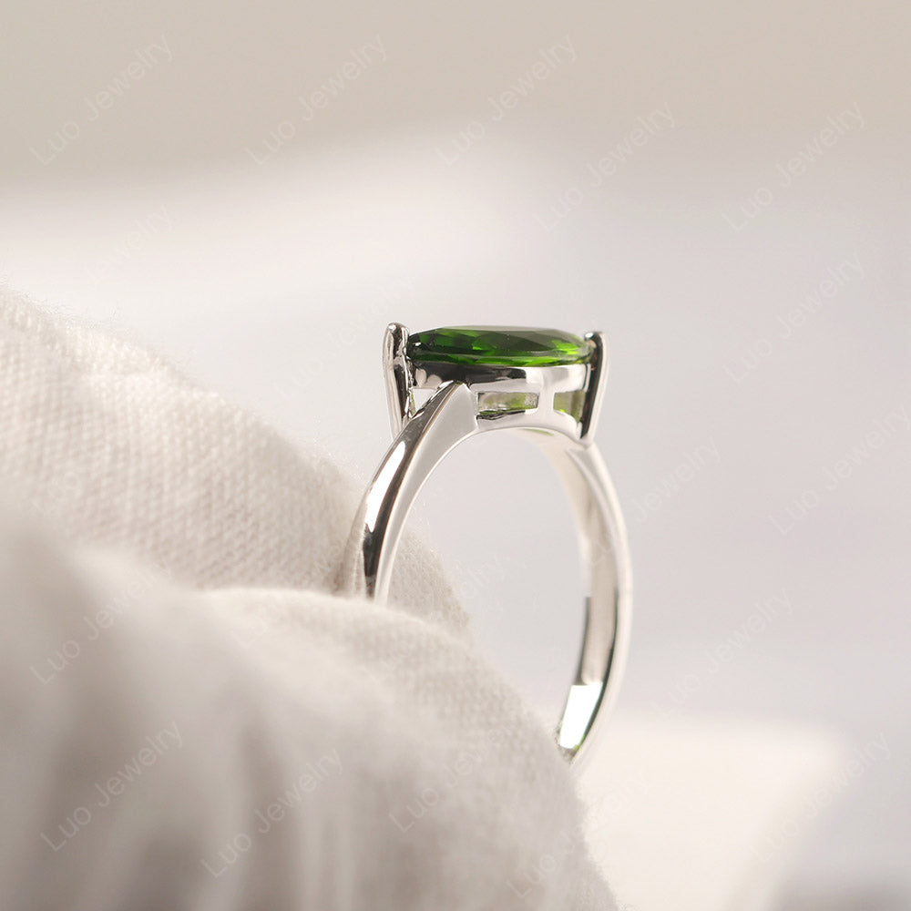 Diopside Ring Swan Engagement Ring - LUO Jewelry