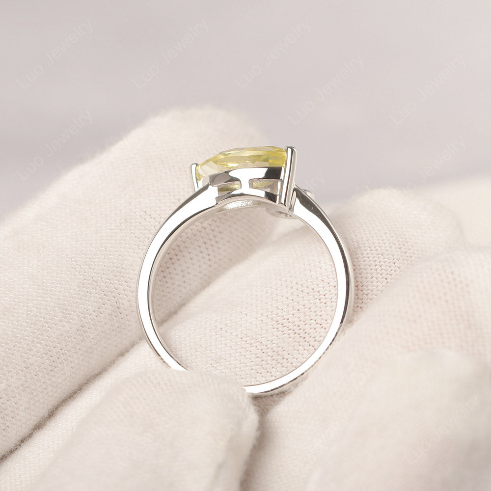 Lemon Quartz Ring Swan Engagement Ring - LUO Jewelry