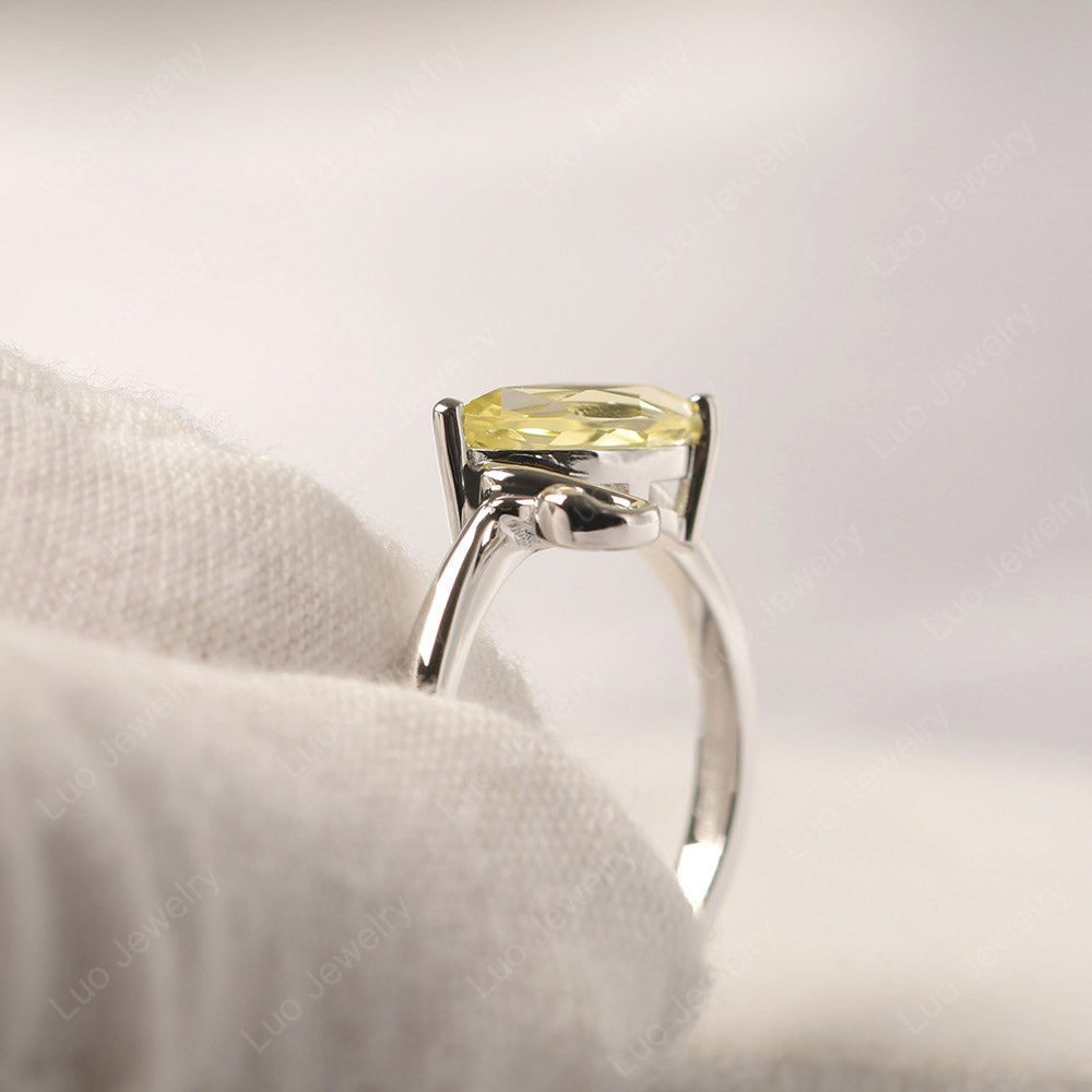 Lemon Quartz Ring Swan Engagement Ring - LUO Jewelry