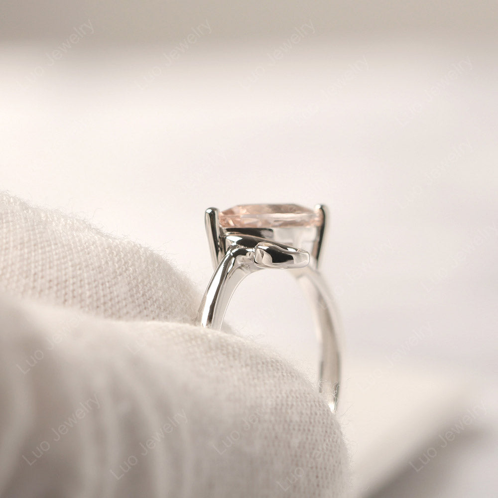 Morganite Ring Swan Engagement Ring - LUO Jewelry
