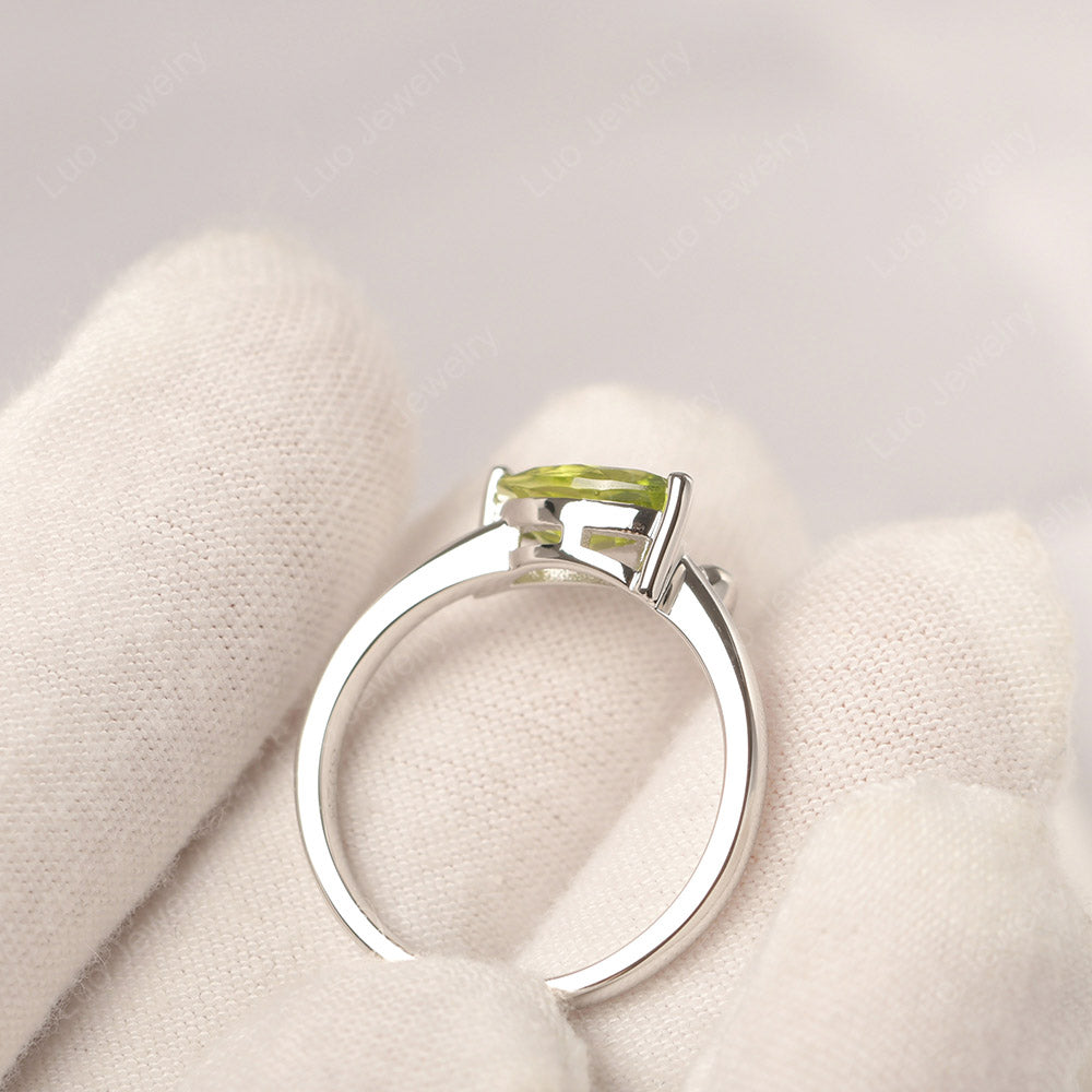 Peridot Ring Swan Engagement Ring - LUO Jewelry
